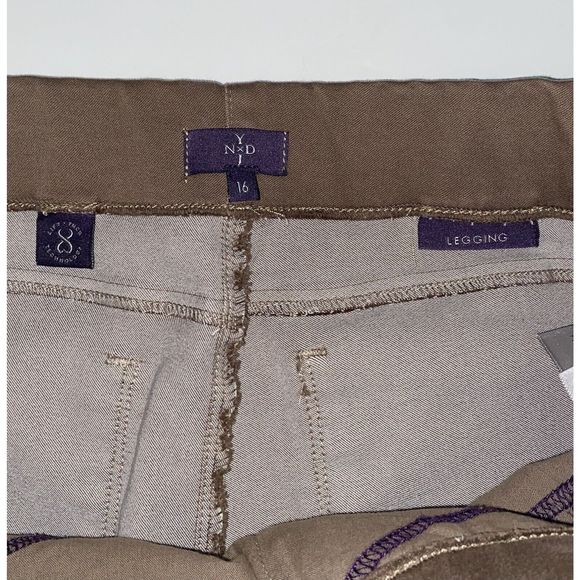 NYDJ Pull On Jegging Jeans Elastic Tan Brown Skinny Stretch Neutral High Rise 16 - Picture 12 of 14